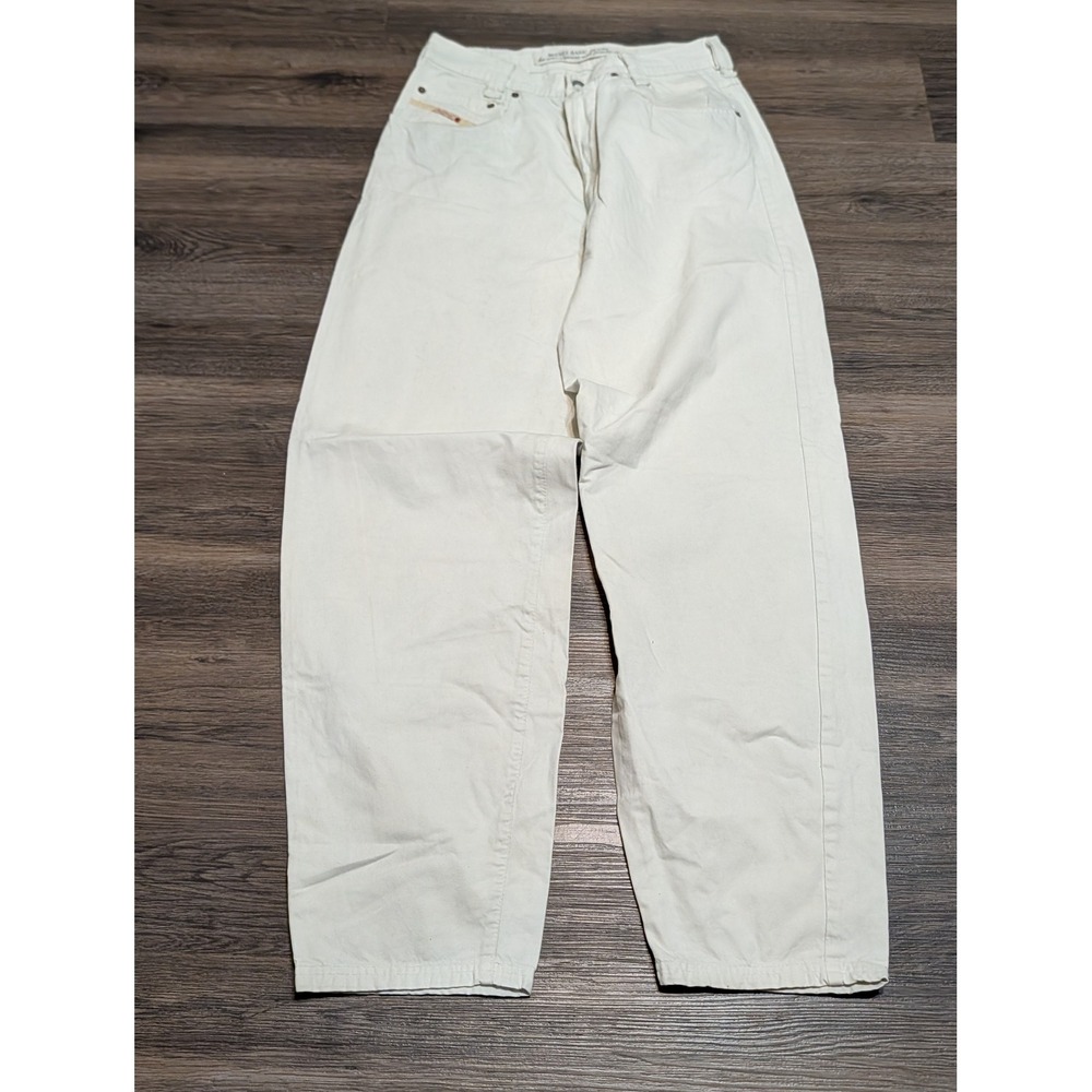 Vintage Diesel Saddle Jeans Mens 33 Off White Baggy Tapered Made in Italy Denim